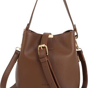 Elegant Crocodile Pattern Bucket Bag | Women’s Designer Shoulder Purse, Brown